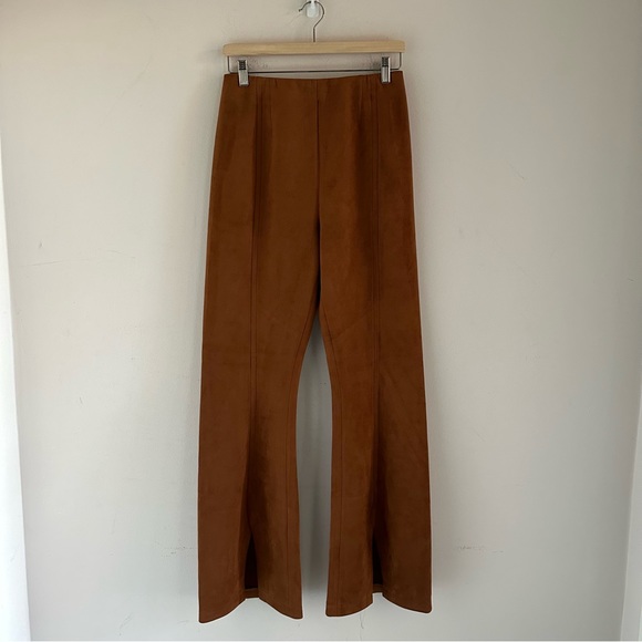 Free People Real Deal Crvy Vegan Suede Flare Pants Size 28 - Picture 2 of 9